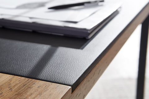 Rootz Zwart Bureau - Hout en Metaal - Breed ontwerp voor thuiskantoor - Moderne laptoptafel - 140x76x55 cm