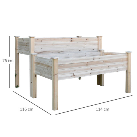 Rootz Planter - Garden box - Elevated - Pinewood - Natural - 115 x 114 x 76 cm