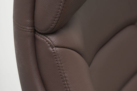 Rootz Executive Chair - Office Chair Cover - Brown Leather Designer - Up to 120kg - XXL Design - Height-Adjustable - Ergonomic Swivel Chair with Armrests & High Backrest - Rocker Function