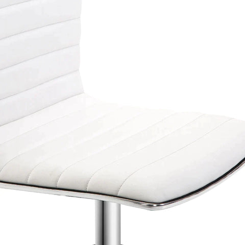 Rootz Barber Chair - Salon Chair - Swivel Chair - Office Chair - Height Adjustable - Steel PU - White - 48 x 52 x 78-90 cm