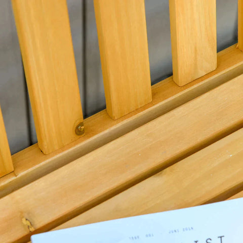 Rootz 2-seater Rocking Chair With Armrests - Swing Bench - Garden Chair - Rocking Chair - Solid Wood - Natural - 124 x 76 x 95 cm