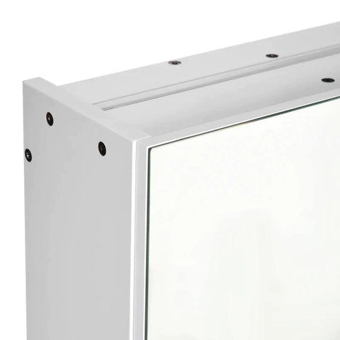 Rootz Mirror Cabinet - Bathroom Cabinet With LED Lighting - White - 90 x 15 x 75 cm