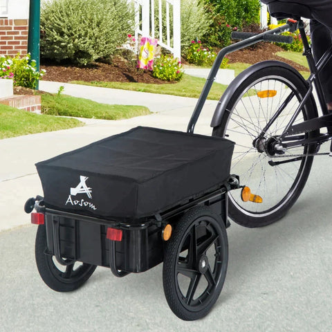 Rootz Bicycle Trailer - Cargo Trailer - Bike Trailer - Cargo Trailer - Garden Trolley - Black - 144 x 59 x 80 cm