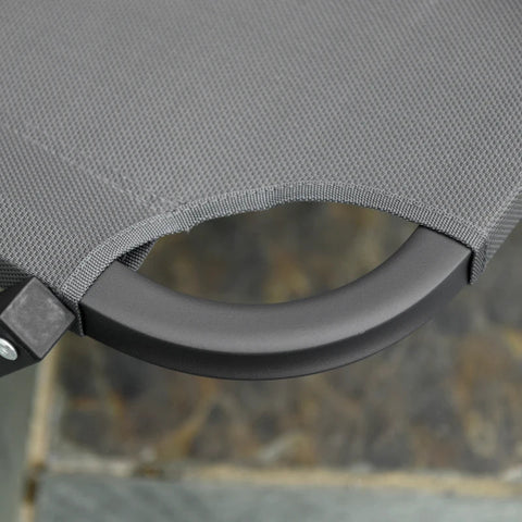 Rootz Sonnenliege – Strandliege – Gartenliege – Grau/Schwarz – 163 x 58,5 x 91 cm