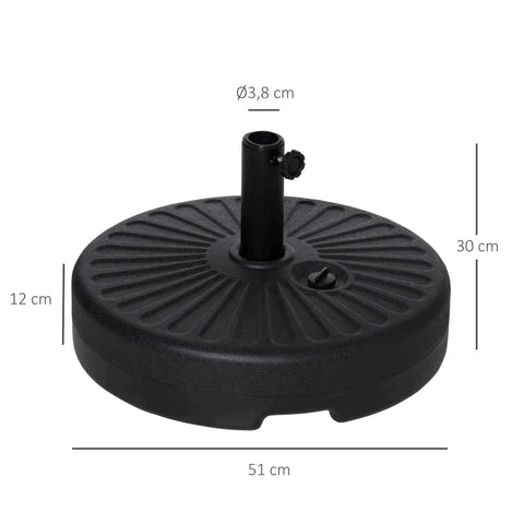 Rootz Umbrella Base - Parasol Base - Umbrella Stand - Parasol Umbrella Poles - Black