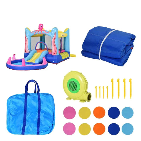 Rootz Bouncy Castle - Inflatable Bouncy Castle - Slide Bouncy Castle - Play Castle - Water Park for Children - Inflatable Trampoline - Water Slide Pool - Oxford Fabric - 360 x 175 x 180 cm