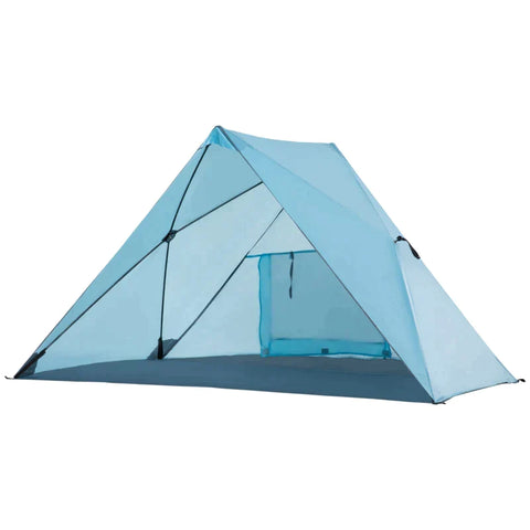 Rootz Tent - Beach Shell - Beach Tent - Camping Tent - For 2-3 People - With UV50+ Sun Protection - Mesh Window - Blue - 210 x 147 x 120 cm