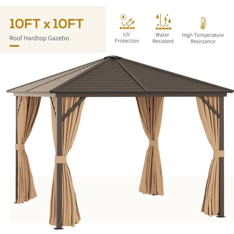 Rootz Gazebo - Garden Gazebo - Pavillon - Garden Pavillon - Party Tent - Brown