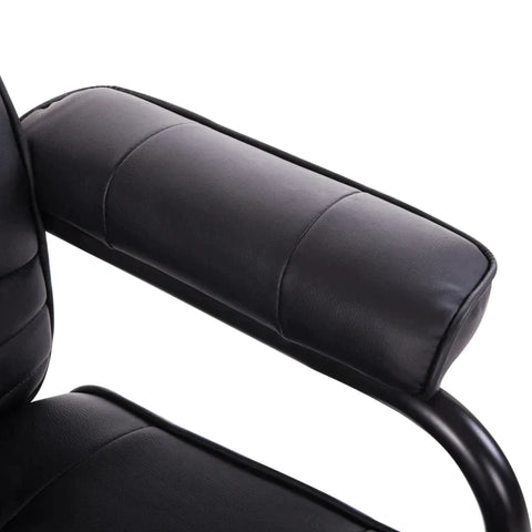 Rootz Relaxation Chair - Massage Chair - Relaxation Lounger With Reclining Function - TV Chair With Massage Function - Including Stool - Imitation Leather - Black - 77 x 84 x 95 cm