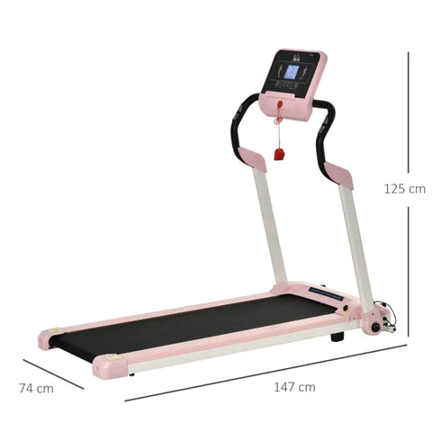 Rootz Loopband - Elektrische Loopband - Opvouwbaar - 400 W 1-12 KM/H 1.5HP - LCD Display - Met Mobiele Telefoon Houder - Roze - 134 x 60 x 118 cm