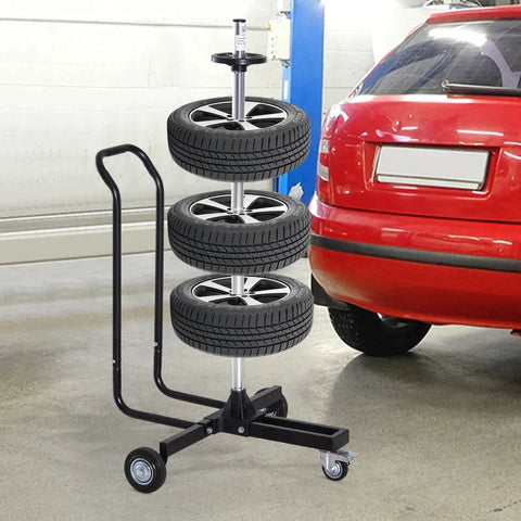 Rootz Rim Tree Trolley - Bandenwagen - Velgen Bandenstandaard - 4 Banden - Metaal + Kunststof - Zwart - 225 mm