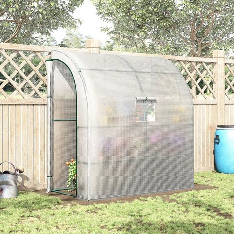 Rootz Kas - Wandkas - Foliekas - Tomatenkas - Met Gaasraam - Met Roldeuren - UV Bescherming - Wit - 200 x 100 x 215 cm