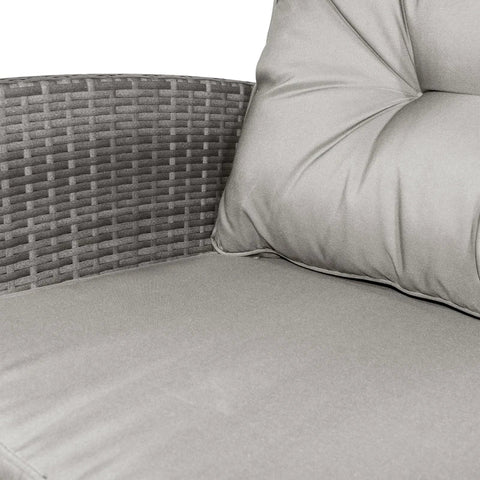 Rootz Sofa Set - Garden Furniture Set - Poly Rattan Seating Set - Double Sofa - Single Armchairs - Grey - 124 x 68 x 76 cm