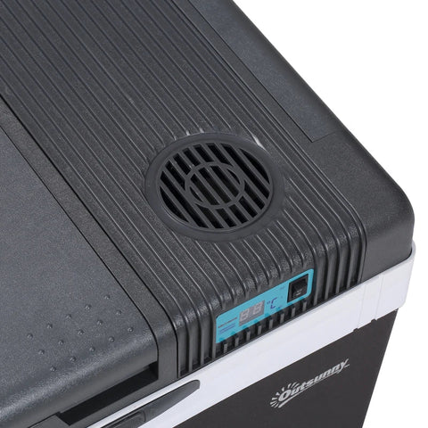 Rootz Kühlbox – Auto-Kühlschrank – Kühlbox – Mini-Kühlschrank – tragbarer Mini-Kühlschrank – Auto-Mini-Kühlschrank – Camping-Kühlschrank – ABS/Aluminium – Grau – 40 x 30 x 43 cm