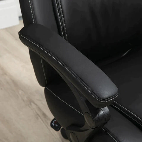 Rootz Office Chair - Desk Chair - Faux Leather - Soft Padding - Height Adjustable - Black - 71 cm x 69 cm x 122 cm