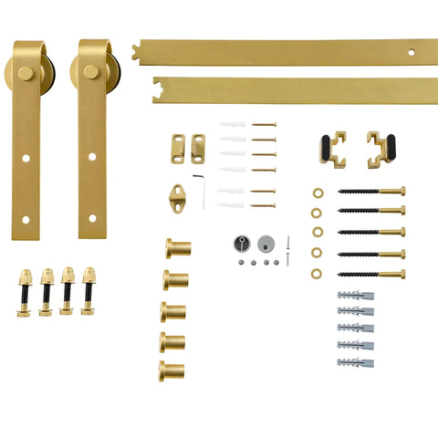 Rootz Schiebetürbeschlag-Set – platzsparend – leise – universell einsetzbar – Gold – 200 cm x 40 cm x 0,6 cm