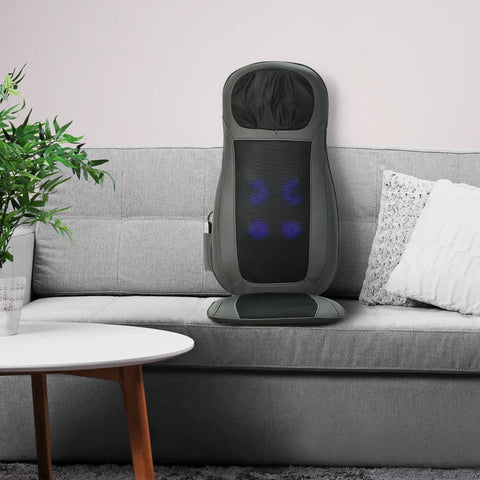 Rootz Massage Device - Massage Pad - Massage Function - Vibration - Heat Function - Imitation Leather - Black + Grey - 45 x 39 x 78 cm