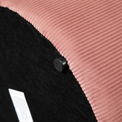 Rootz Stool Ottoman - Set Of Two - With Storage Space - Soft Padding - Cover In Corduroy Look - Pink - 40 x 40 x 41cm