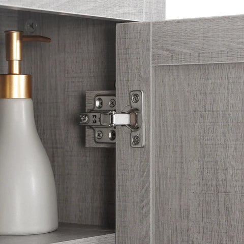 Rootz Bathroom Cabinet - 1 Cabinet 3 Shelves - Chipboard - Engineered Wood - Grey - 48 cm x 20 cm x 50 cm