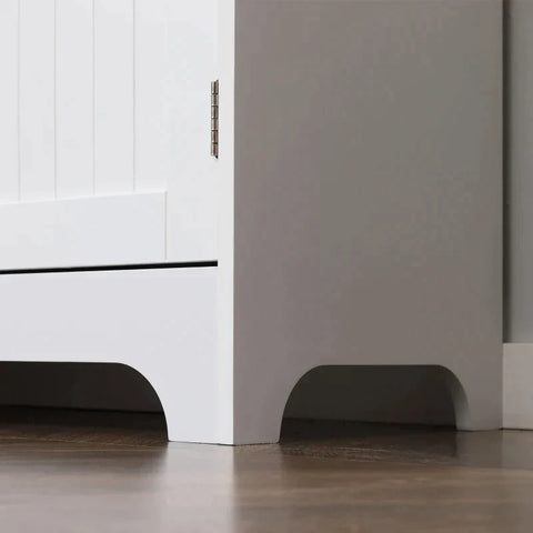 Rootz Kitchen Cabinet - Country Style - 2 Cabinets - 6 Shelves - MDF - Wood - White - 61 cm x 30.5 cm x 183 cm