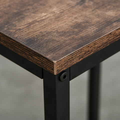 Rootz Bar Table Set - 2 Bar Stools - 3 Shelves - 3-Part - Brown - Black - Processed Wood - Steel