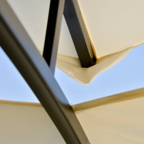 Rootz Garden pavilion - Party tent - Sun protection - Polyester - White/Brown - 3.6 x 2.97 x 2.73 cm