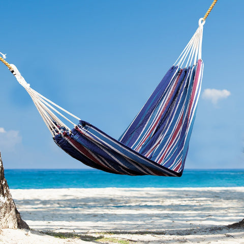 Rootz Hammock - Multiple Persons - 210 x 15- cm - Up to 210kg - Blue - Red - Cotton - Polyester