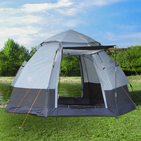 Rootz Camping Tent - Dome Tent - Tent - 3-4 Person Camping Tent - Gray/Black - 260cm x 260cm x 150cm