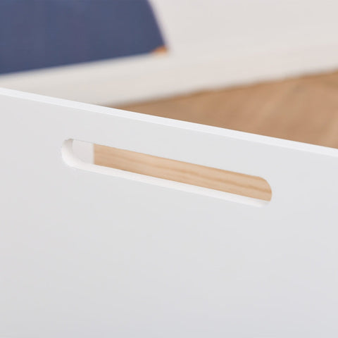 Rootz Children's Bookshelf - Children's Bookcase - Children Storage Shelf - Toy Shelf - Large Storage Space - White + Natural wood - 40 x 43 x 43 cm