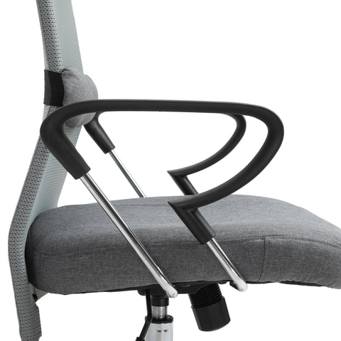 Rootz Office Chair - Gaming Chair - Game Chair - Ergonomic - Rotatable - Adjustable - 58.5 x 66 x 115-124 cm - Gray - Linen