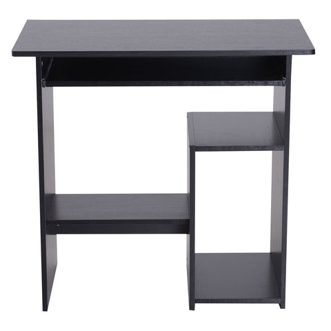 Rootz Desk - Computer Table - Extendable Tabletop - Office Table - PC Table - Black/White - Processed Wood