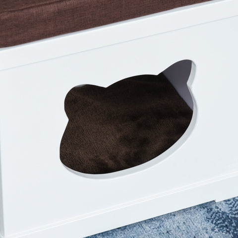 Rootz Cat House - Cat Cave - Scratching Plate - MDF - White - 41 x 30 x 36 cm