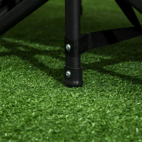 Rootz Sun Lounger - Folding Sun Lounger - 1 Side Pocket - 1 Cup Holder - Black + White - 68cm x 186cm x 48cm