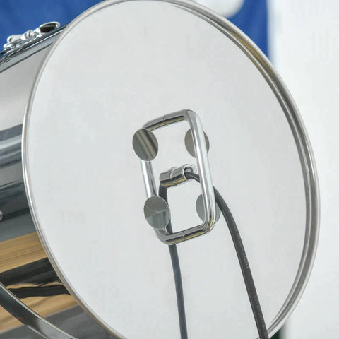 Rootz Stehlampe – Industriedesign – Stativ-Fußschalter – Kiefernholz – Natur + Weiß – 63 L x 63 B x 140 H cm