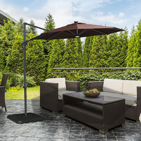 Rootz Weight Plates - Parasol Weight - Umbrella Stand Weights - Sand Water Filled - Black -  98 x 98 x 13 cm