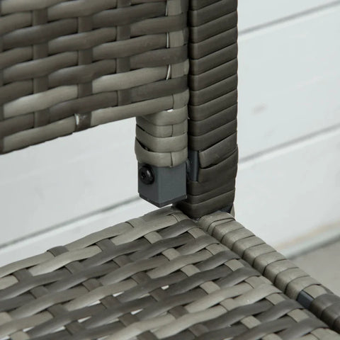 Rootz Garden Bench - Rattan Look - With Steel Frame - For 2 People - Brown - 122 x 60 x 87cm