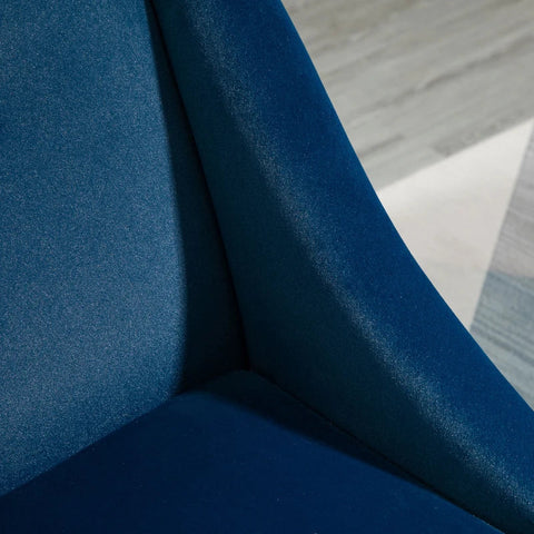 Rootz Armchair - Accent Armchair - Scandinavian Design - Velvet Look - Rubber Wood - Blue - 69L x 76W x 87.5H cm