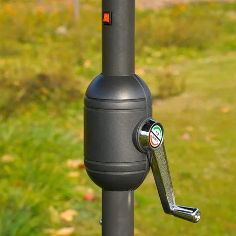 Rootz Double Sided Parasol - Parasol - Sun Umbrella - With LED Solar Lights - Cream White - 440 x 260 cm