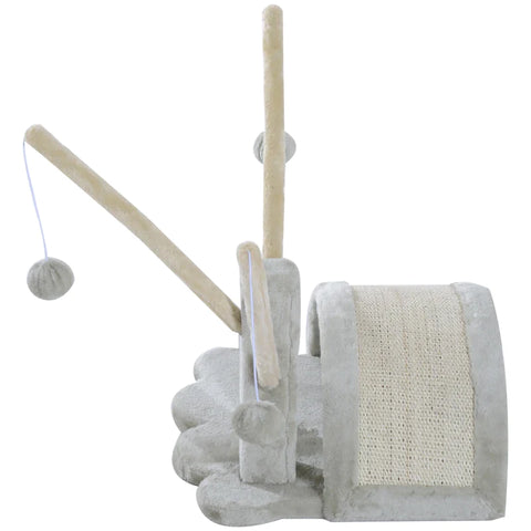 Rootz Scratching Post - Cat Tree - Cat Climbing Tree - Climbing Tree - Cat Tree Scratching House - With Cat Cave - Light Grey - L38 x W38 x H40 cm