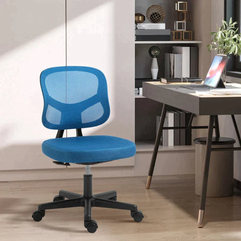 Rootz Office Chair - Mesh Office Chair - Desk Chair - Work Chair - Swivel Chair - 360° Rotatable - Height Adjustable - Blue - 52 x 54 x 74-84 cm