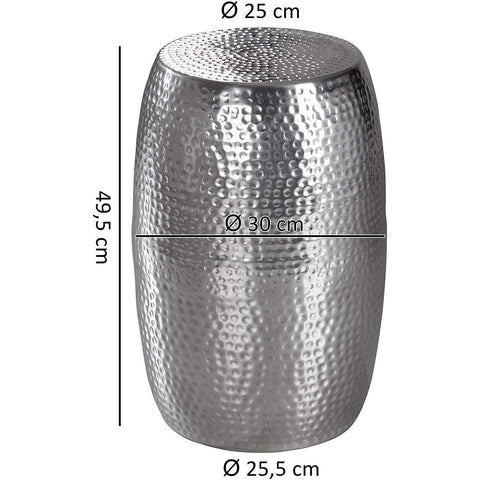 Rootz Beistelltisch – Aluminium-Couchtisch in Silber – 30 x 30 x 49,5 cm