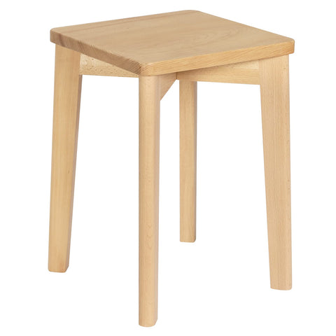 Rootz Wooden Stool - Timber Seat - Wood Perch - Lumber Ottoman - Hardwood Bench - Timbered Rest - Beech Stand - Natural Wood Color - 18.3 x 18.1 x 6.5 inches