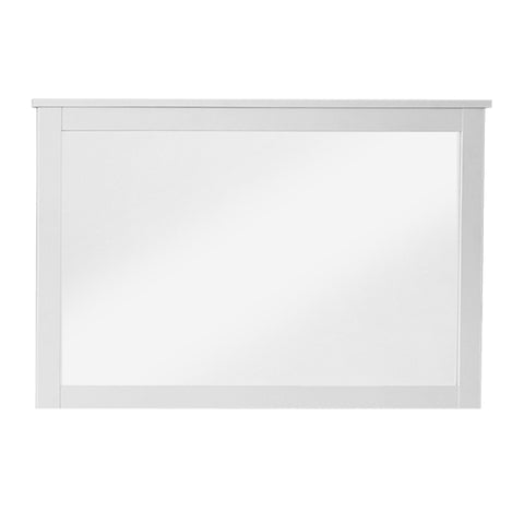 Rootz Wall Mirror - Reflective Glass - Vanity Accessory - Decorative Piece - Room - Aesthetic Display - White - 91x62x3 cm