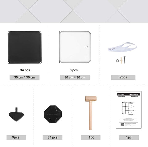 Rootz Aufbewahrungssystem – 9 Würfel – Organizer – Aufbewahrung – Kunststoff – Kunststoff – Schwarz – 93 x 31 x 93 cm