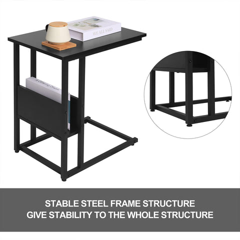 Rootz Coffee Table - Side Table - End Table - Lounge Table - Living Room Table - Accent Table - Black - 55x36x59.5cm