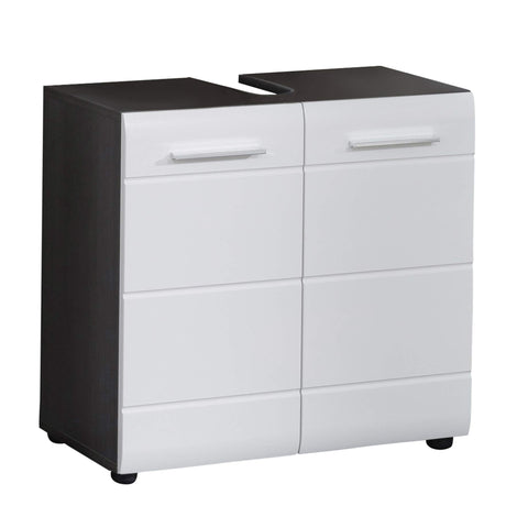 Rootz Bathroom 2-Piece Set - Bath Ensemble - Vanity Combo - Furnishing Set - Decor Suite - Bathroom Kit - Bath Duo - White High Gloss - 60 x 182 x 31 cm