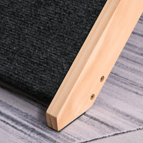 Rootz Animal Stairs - Pine Wood/Polyester - Dog/Cat Stairs - Practical - Natural/Black - 80 x 47 x 64 cm