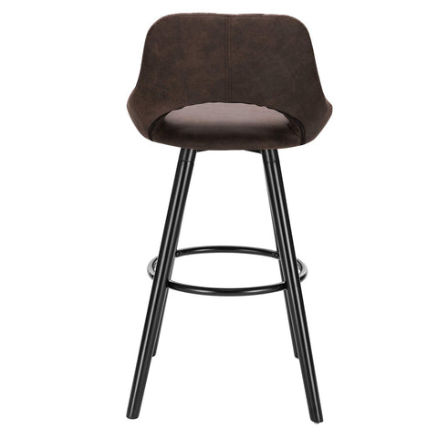 Rootz Bar Stool - Seating Chair - Bistro Seat - Kitchen Perch - Counter Chair - Dining Stool - Lounge Seat - Dark Brown - 43x43x91cm.