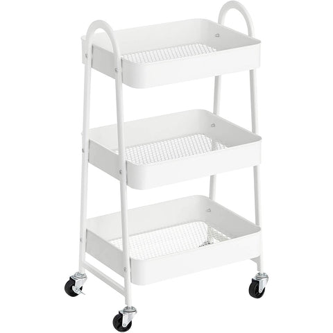 Rootz Kitchen trolley - Kitchen trolley - Serving trolley - 3 Levels - 2 Brakes - Handles - Metal - Black