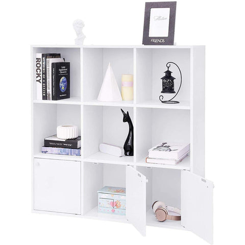 Rootz Bookcase White 9 Compartments - Bookcases White Children's room